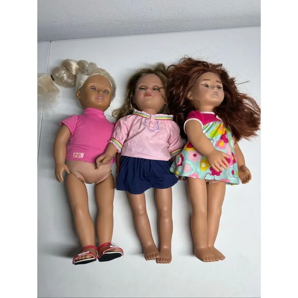 Set of 3 18” Dolls Battat -2 / 1 - City Toy See Description